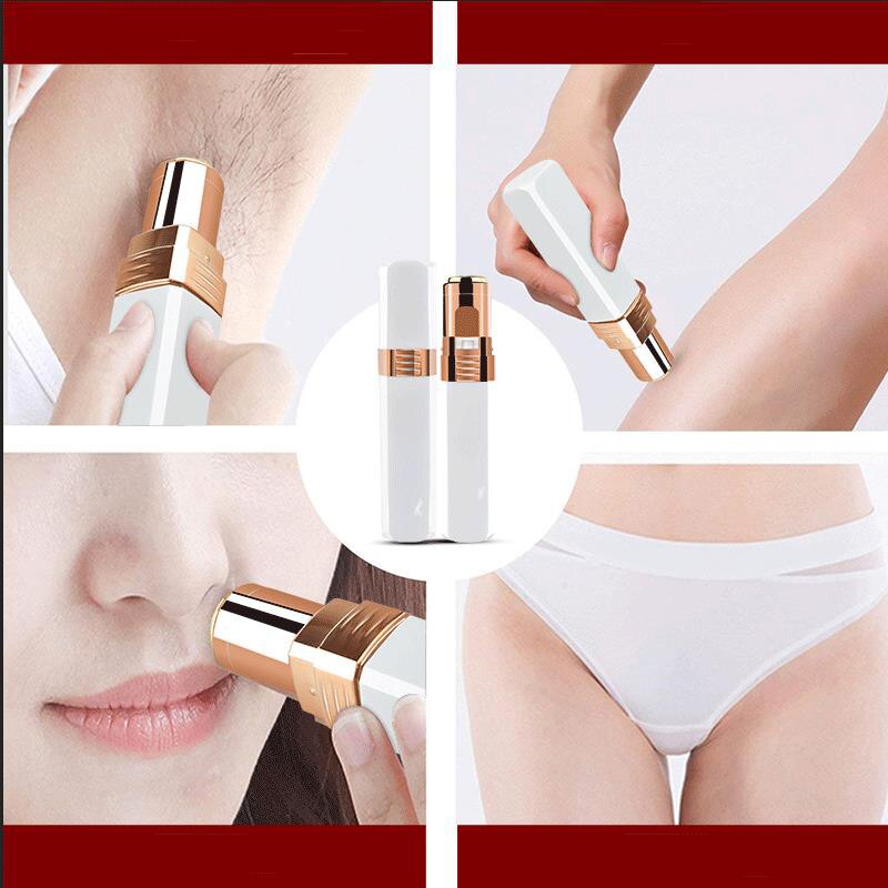 Épilateur visage femme – Mini rasoir électrique sans douleur avec lumière LED intégrée