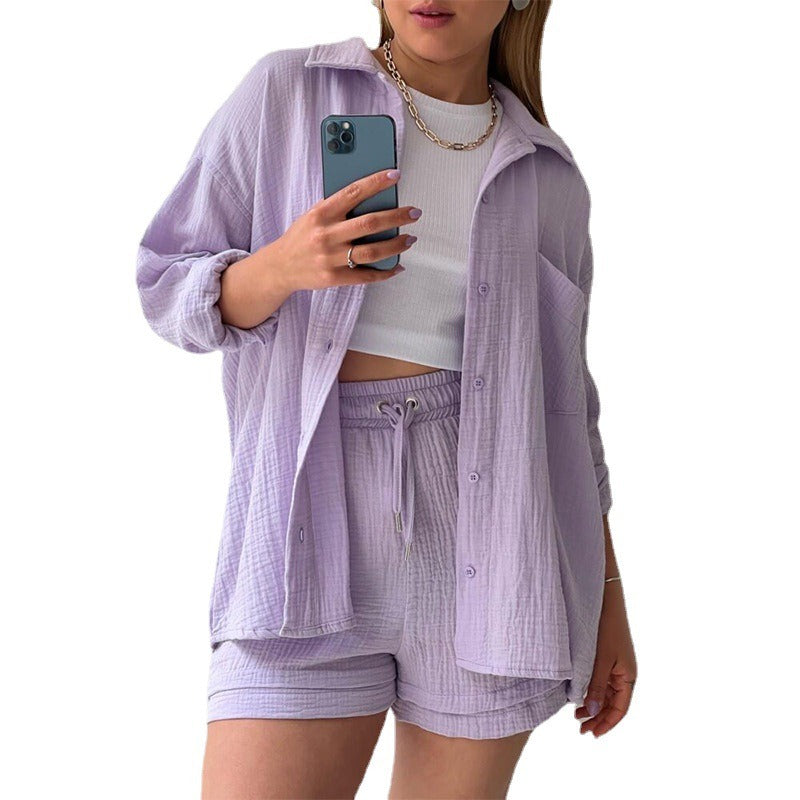 Ensemble Femme 3 Pièces Été – Crop Top + Short Taille Haute + Surchemise | Look Chill & Stylé