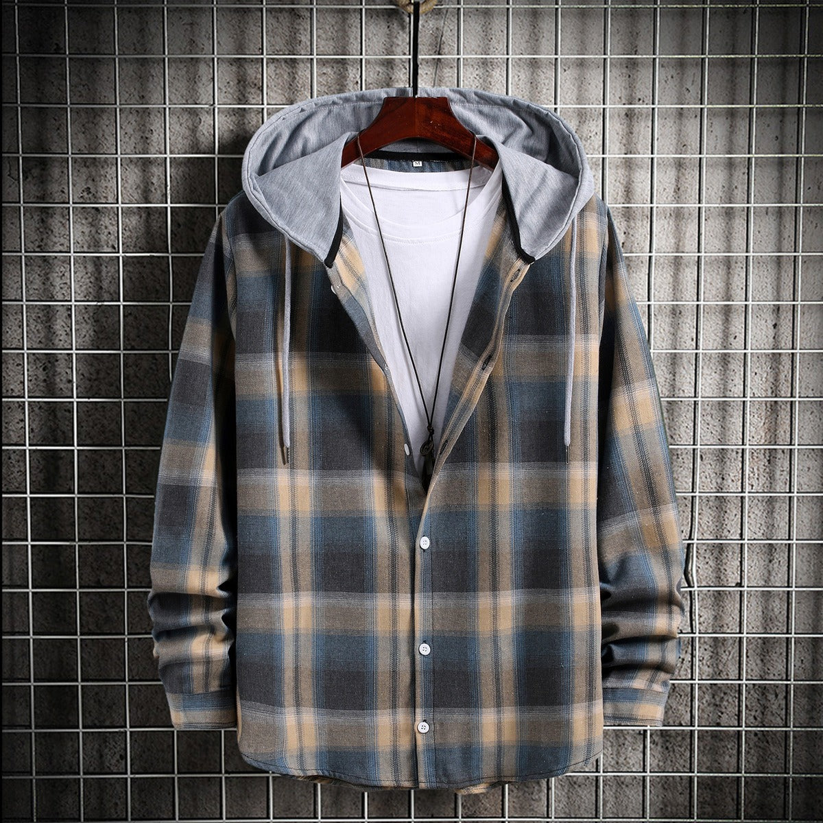 Chemise à Carreaux Homme avec Capuche – Style Urbain Décontracté