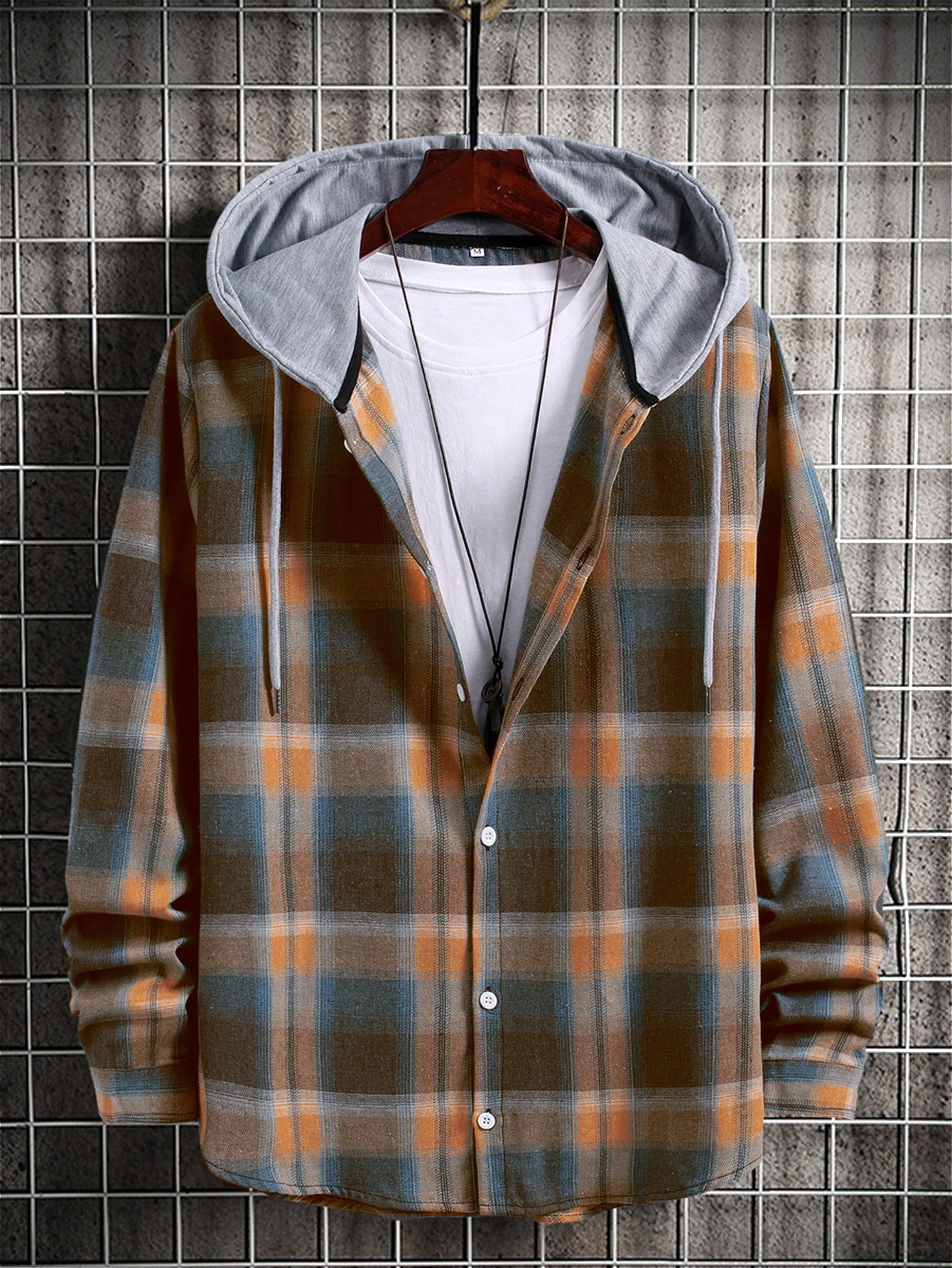 Chemise à Carreaux Homme avec Capuche – Style Urbain Décontracté
