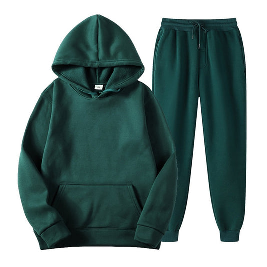 Ensemble Jogging Polaire “CosyFit” – Vert Foncé (Unisexe)