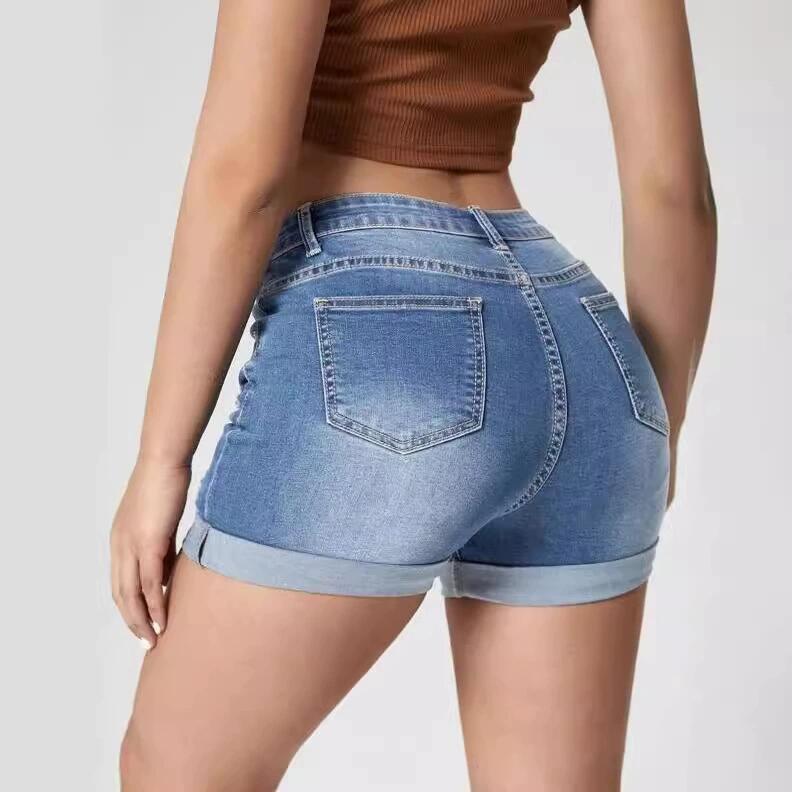 Short en Jean Sculptant Femme – Taille Haute & Coupe Push-Up | Style Été 2025