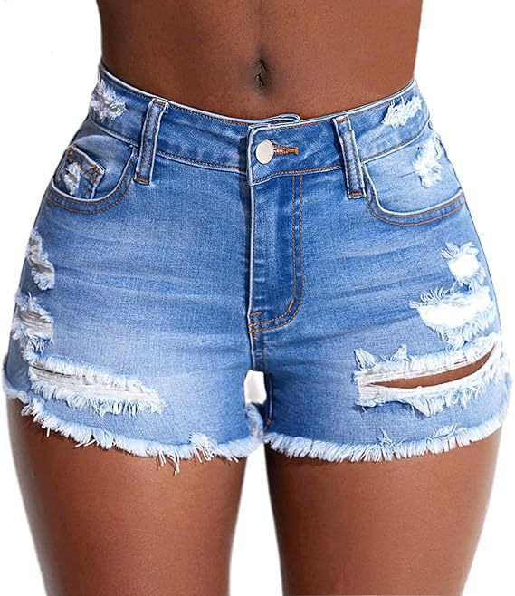 Short en jean taille haute sculptant – Coupe galbée, déchirures stylées ou finition clean