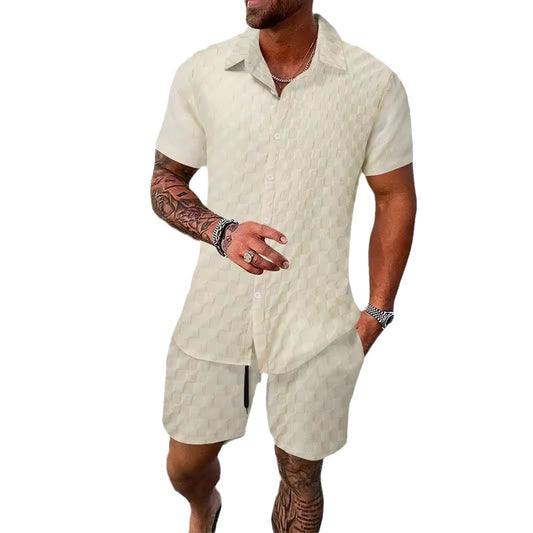 Ensemble Homme Été 2 Pièces – Chemise Boutonnée & Short | Look Bord de Mer 2025