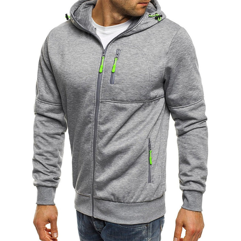 Sweat à capuche zippé homme – Capuche ajustable, poches zip, look sportif urbain
