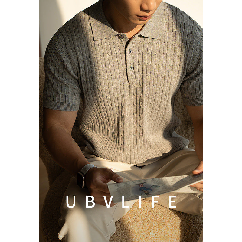 Polo Premium Homme – Tricot Côtelé & Coupe Ajustée | Style Élégant & Moderne 2025