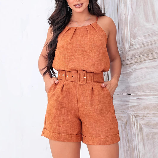 Combi-Short Chic Ceinturé - Taille Haute & Look Estival | Mode Femme 2025