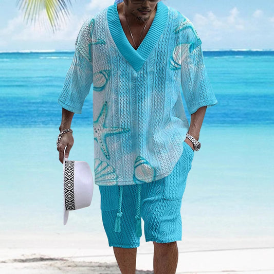 Costume d’été homme oversize 2 pièces – Chemise fluide & short – Style chill & vacances 2025
