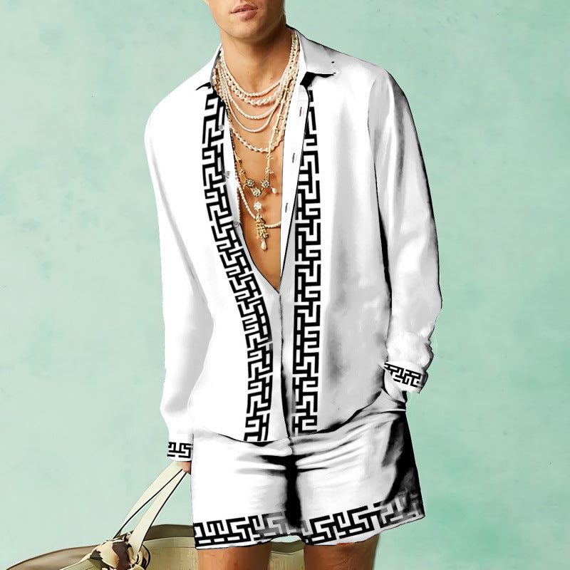 Costume été homme 2 pièces – Chemise fluide imprimée & short assorti | Look stylé vacances 2025