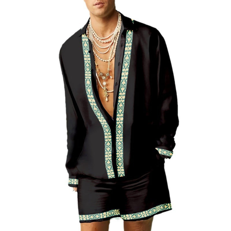Costume été homme 2 pièces – Chemise fluide imprimée & short assorti | Look stylé vacances 2025