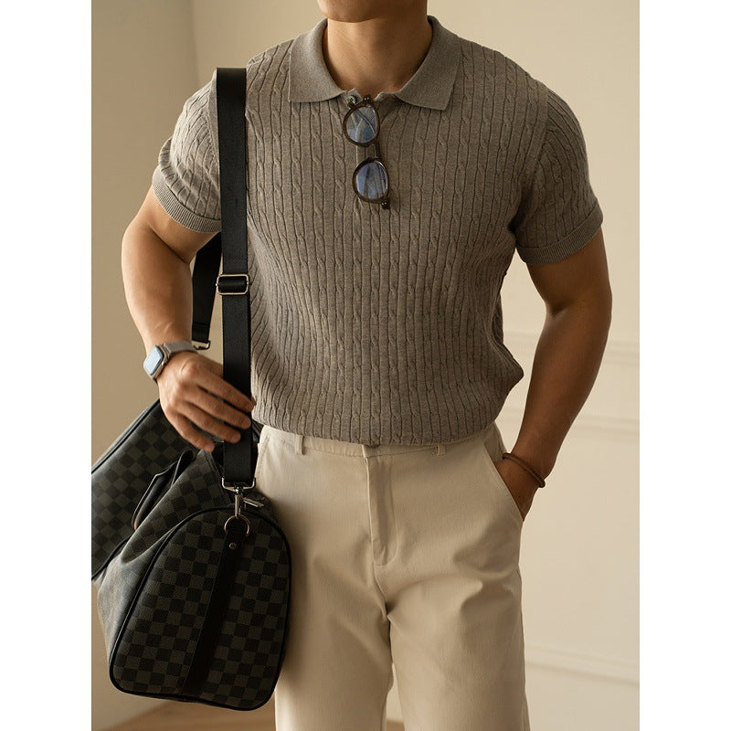 Polo Premium Homme – Tricot Côtelé & Coupe Ajustée | Style Élégant & Moderne 2025