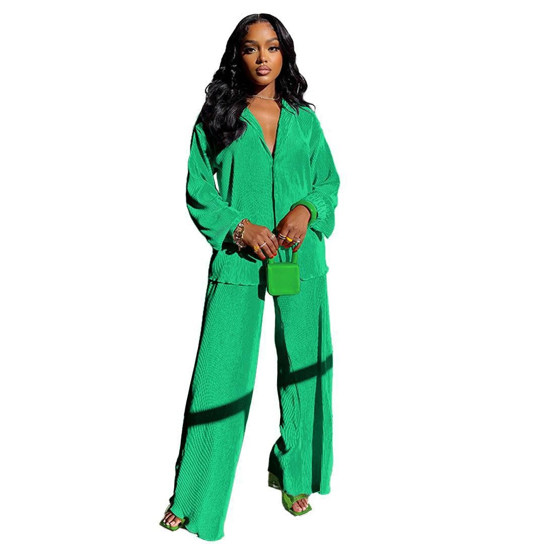 Ensemble Sofly Luxe | Ensemble Femme 2 Pièces Fluide Chic – Chemise & Pantalon Large
