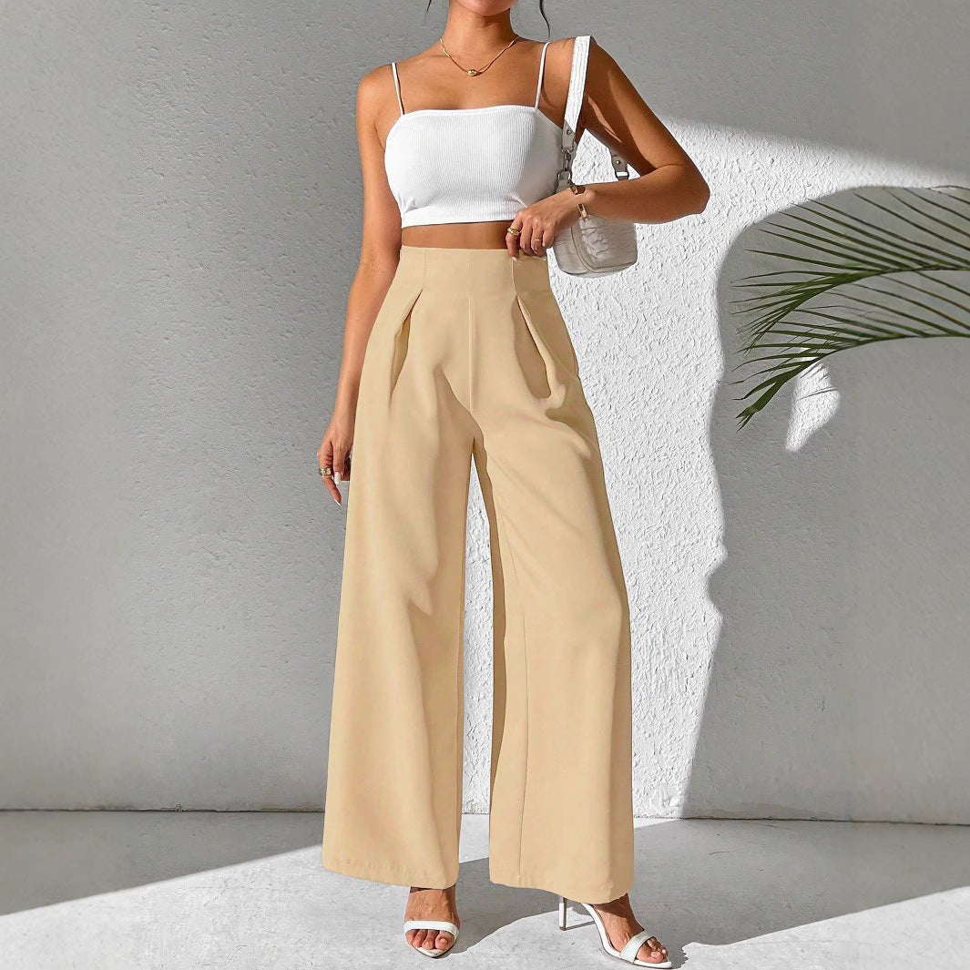 Pantalon Femme Taille Haute Fluide – Chic & Confort Été