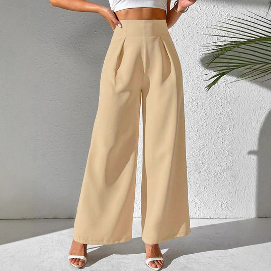 Pantalon Femme Taille Haute Fluide – Chic & Confort Été