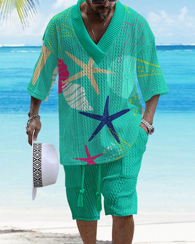 Costume d’été homme oversize 2 pièces – Chemise fluide & short – Style chill & vacances 2025