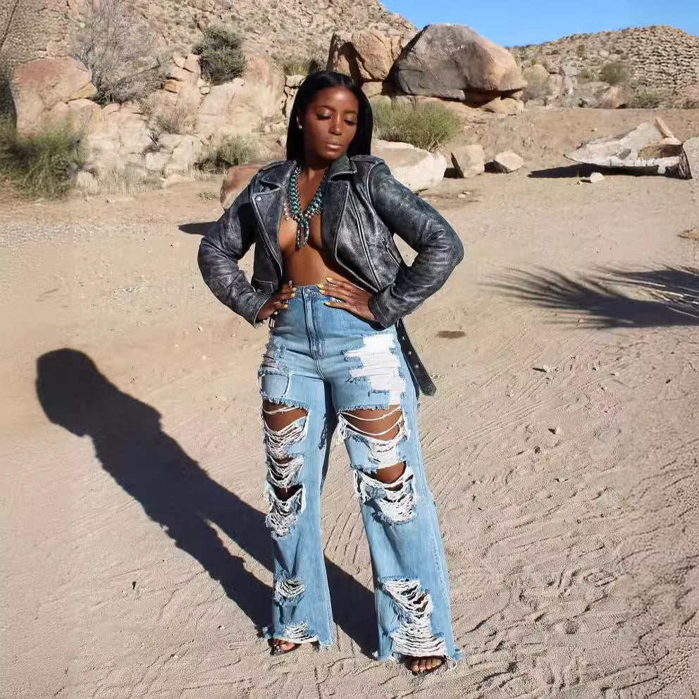 Jean Destroy Large Taille Haute – Look Street Chic Assumé