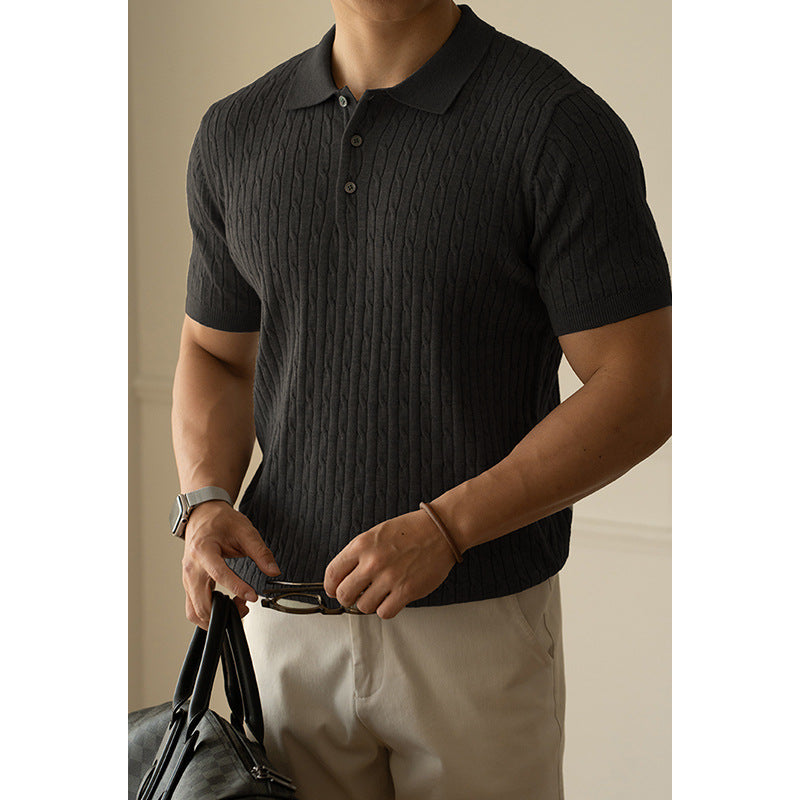 Polo Premium Homme – Tricot Côtelé & Coupe Ajustée | Style Élégant & Moderne 2025