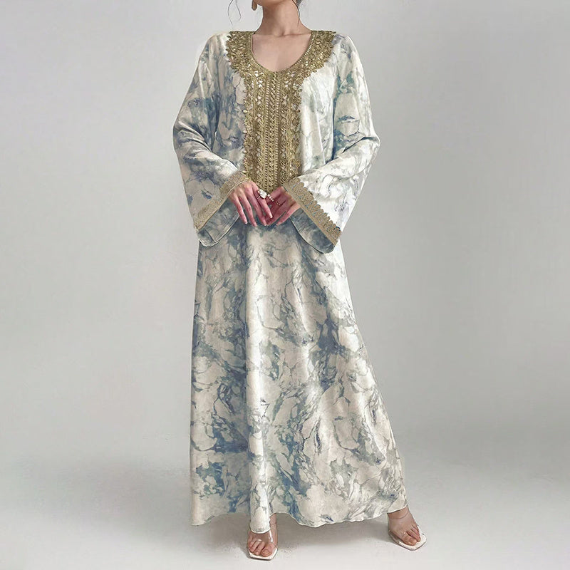 Robe Caftan Luxe Brodée à la Main – Élégance Orientale Intemporelle