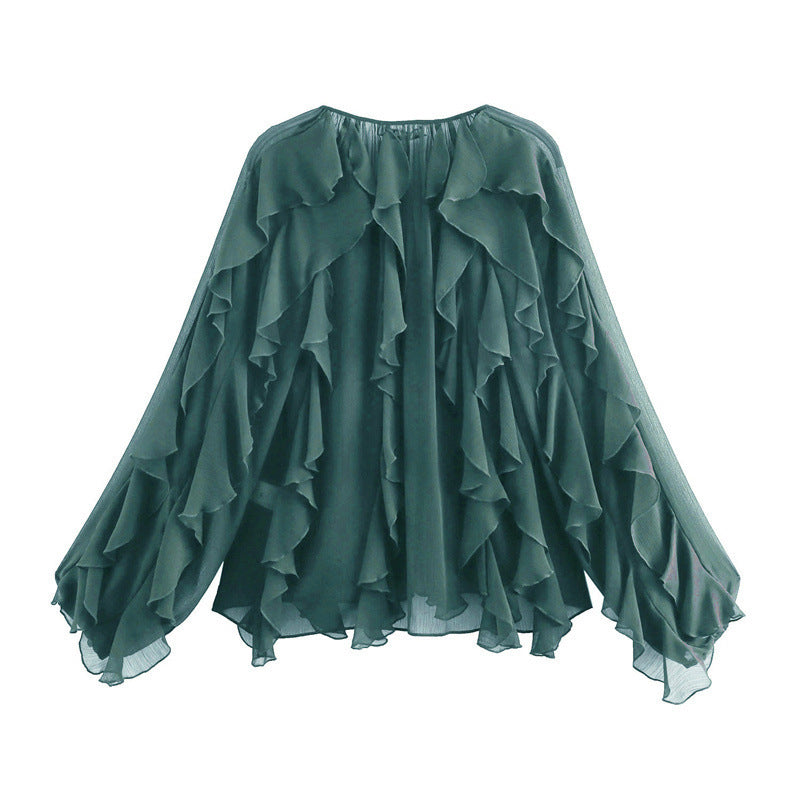 Blouse Volants Fluide Femme