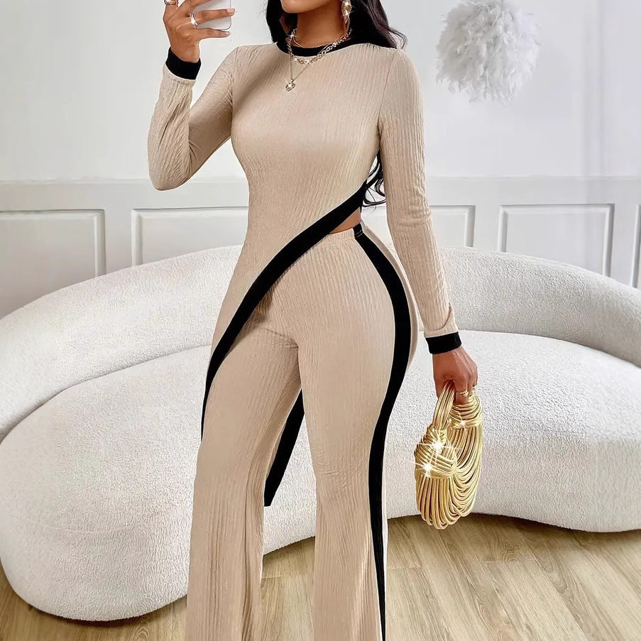 Ensemble Élégance Suprême – Tailleur Femme Deux Pièces en Tissu Fluide | Design Haute Couture Inspiré Paris 2025