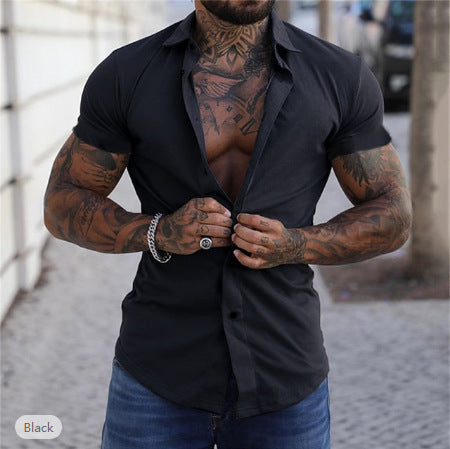 Chemise Slim Fit Homme – Manches Courtes – Ajustée & Élégante – Mode Été