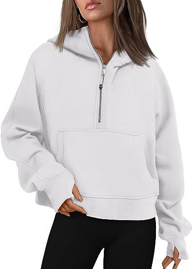 Sweat oversize femme à capuche demi-zip – Confort & style streetwear