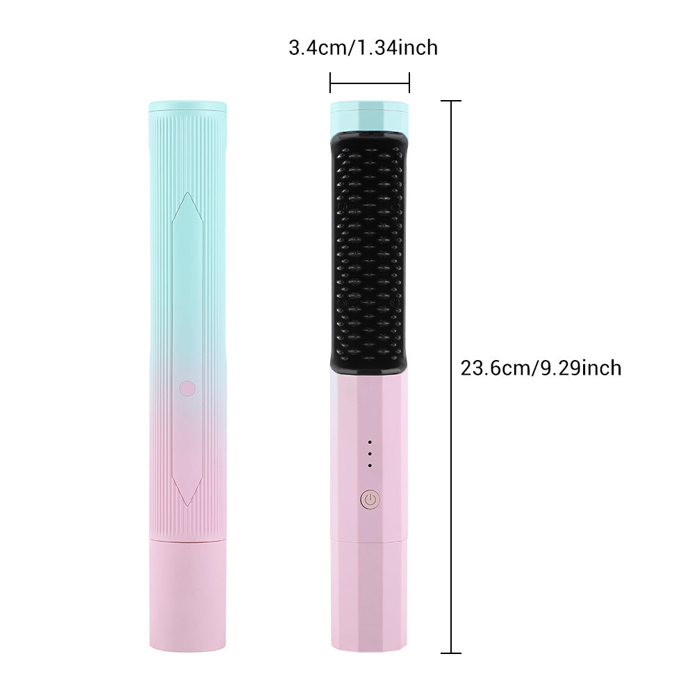 Brosse lissante chauffante rechargeable – Cheveux lisses, brillants & sans frisottis