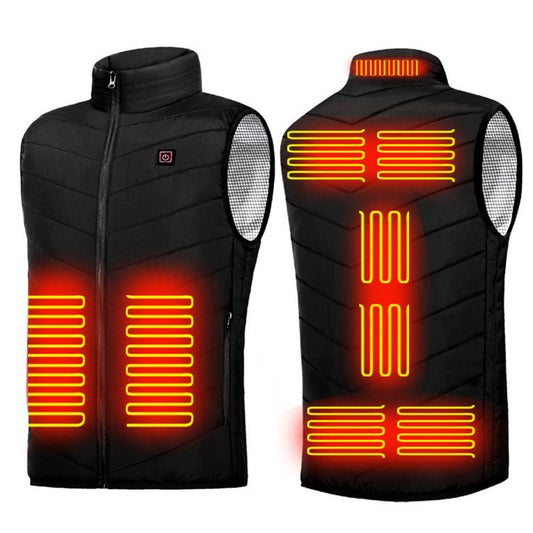Gilet Chauffant Électrique Unisexe – 9 Zones de Chauffage – USB Rechargeable