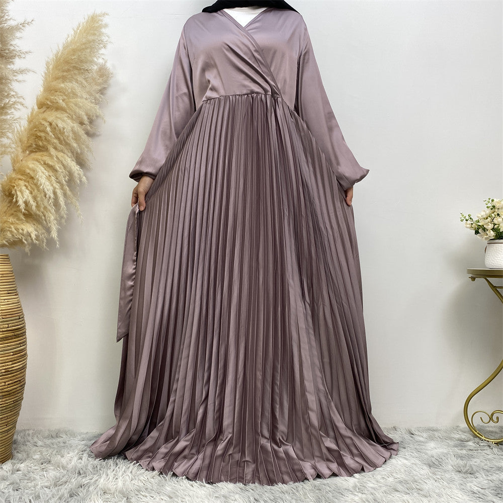 ROBE LONGUE SATIN PLISSÉ – ÉLÉGANCE & FLUIDITÉ