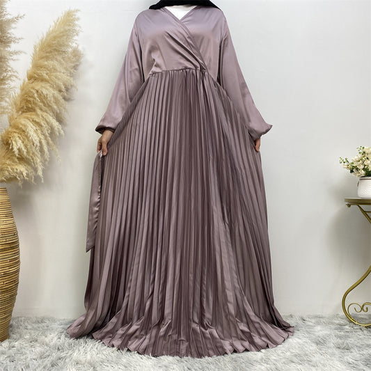 ROBE LONGUE SATIN PLISSÉ – ÉLÉGANCE & FLUIDITÉ