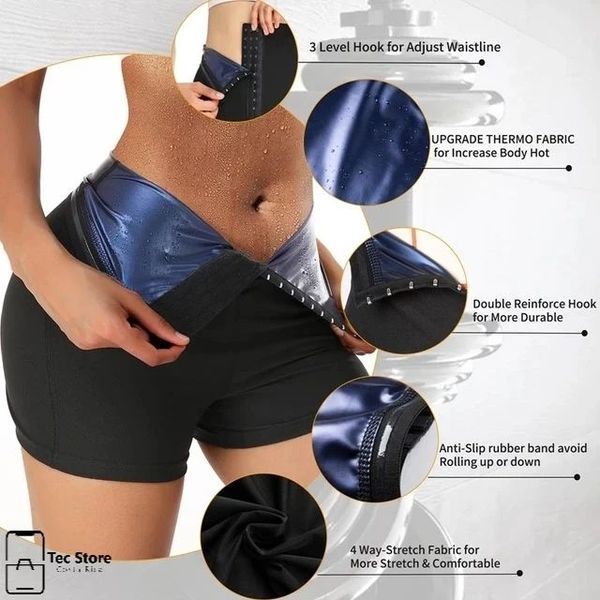 Short Gainant Sauna Femme – Taille Haute & Effet Minceur