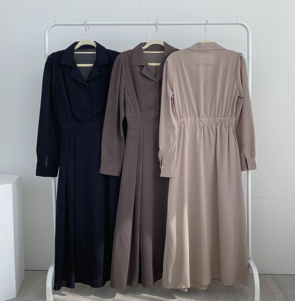 ROBE LONGUE ÉLÉGANTE À MANCHES LONGUES – STYLE MINIMAL CHIC
