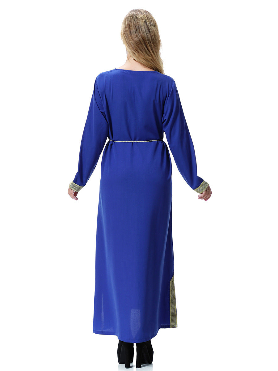 Robe Élégante à Manches Longues – Détails Dorés et Raffinés