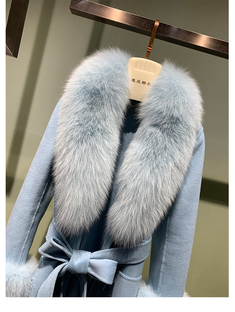 Manteau Long Luxe avec Fausse Fourrure – Élégance et Chaleur