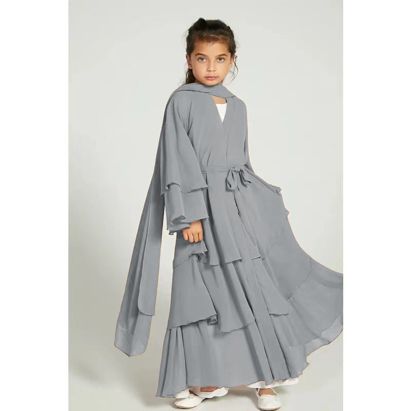 ROBE LONGUE FILLE À VOLANTS – STYLE ÉLÉGANT & MODERNE