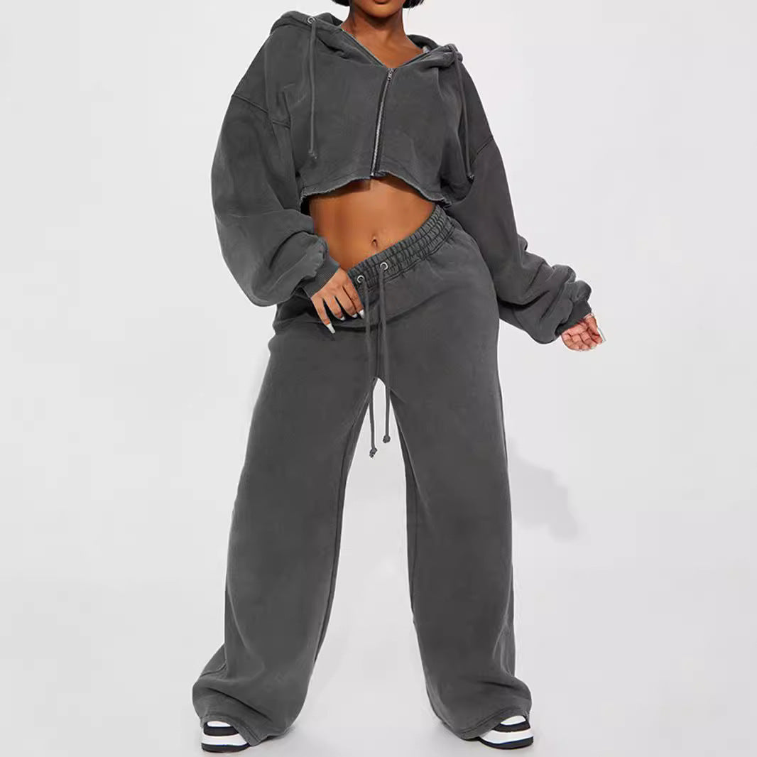 Ensemble Streetwear Chic – Crop Top & Pantalon Large