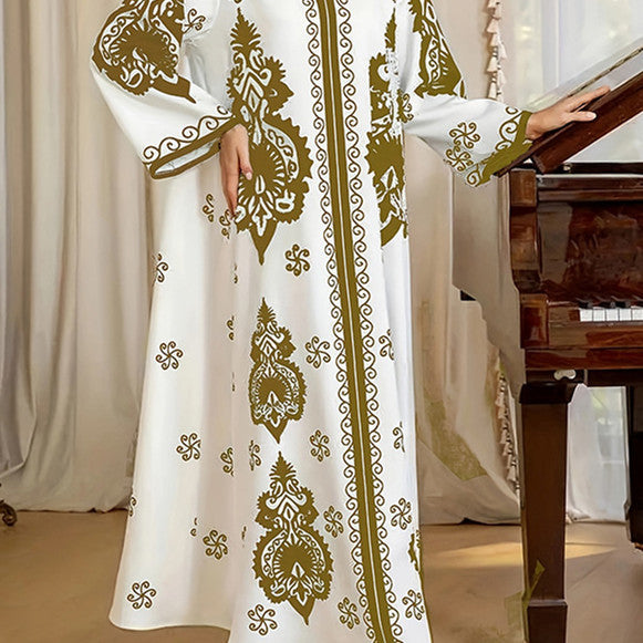 Robe Longue Brodée Orientale – Style Dubaï/Turquie – Élégance Traditionnelle et Moderne pour Occasions