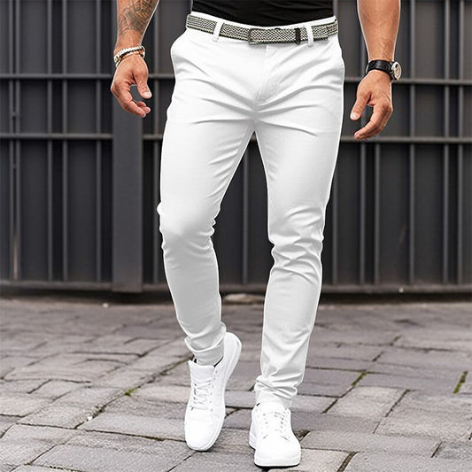 Pantalon Slim Fit Homme – Blanc Élégant