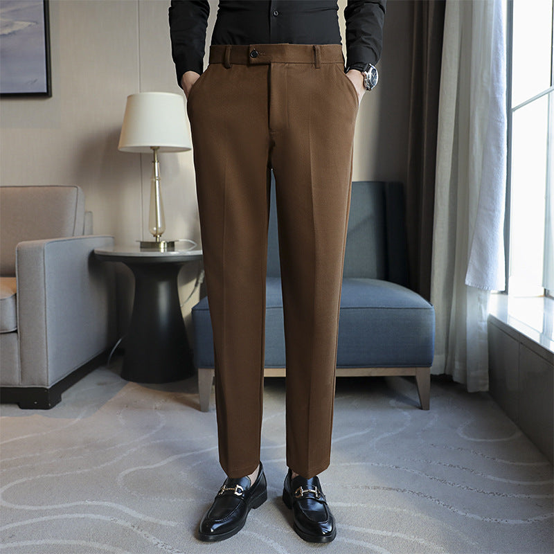 Pantalon Décontracté Homme Chic – Taille Élastique, Coupe Ajustée | Look Tendance Minimaliste