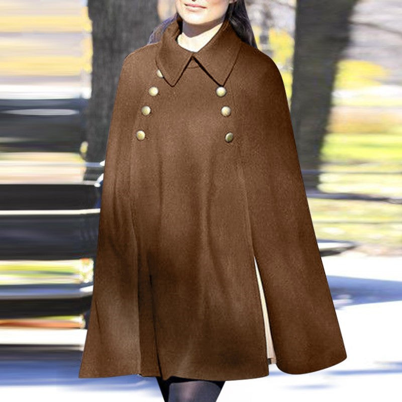 Cape Manteau d’Hiver Élégante Femme – Laine & Cachemire