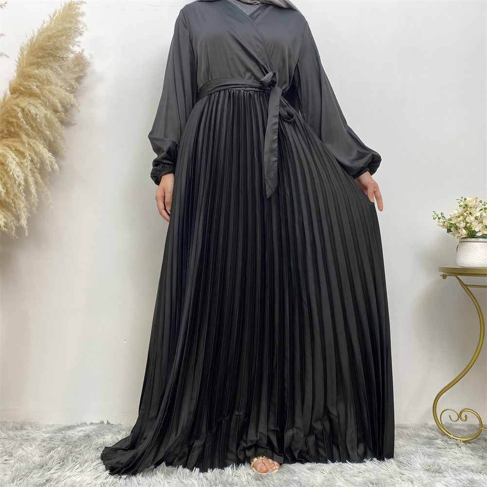 ROBE LONGUE SATIN PLISSÉ – ÉLÉGANCE & FLUIDITÉ