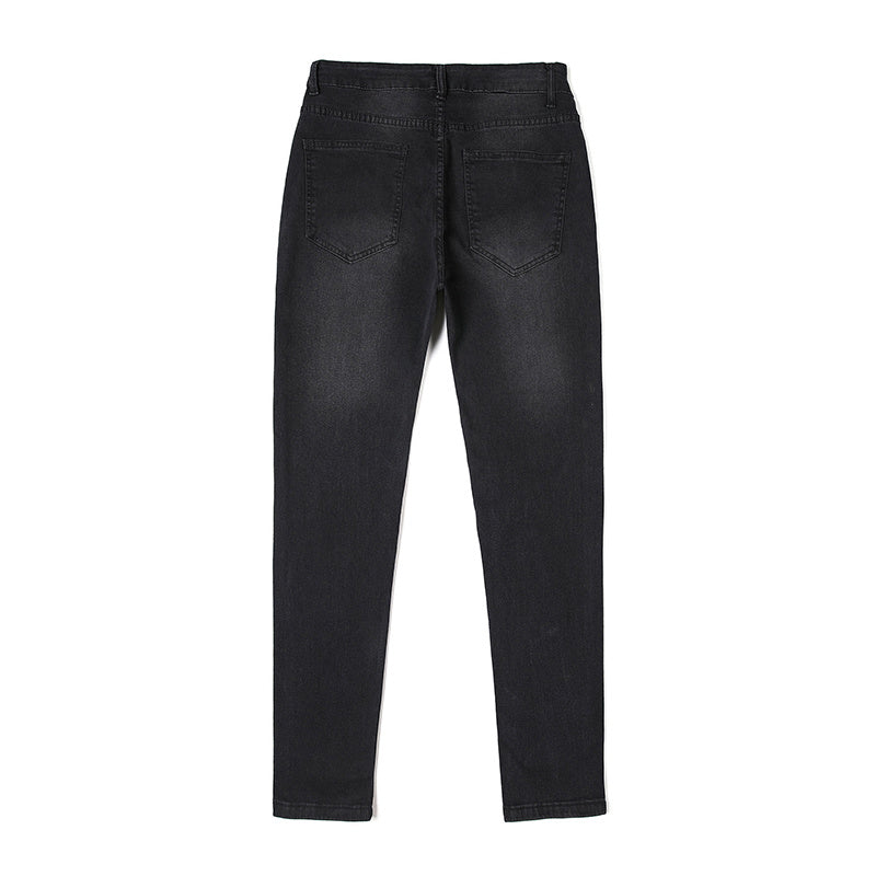 Jean Skinny Fit Homme – Noir Délavé avec Détails Usés