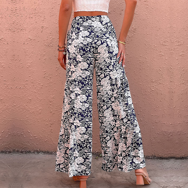 Pantalon Large Femme – Imprimé Fleuri Chic