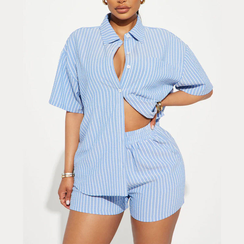 Ensemble 2 pièces été – Short & Chemise oversize fluide | Look tendance 2025