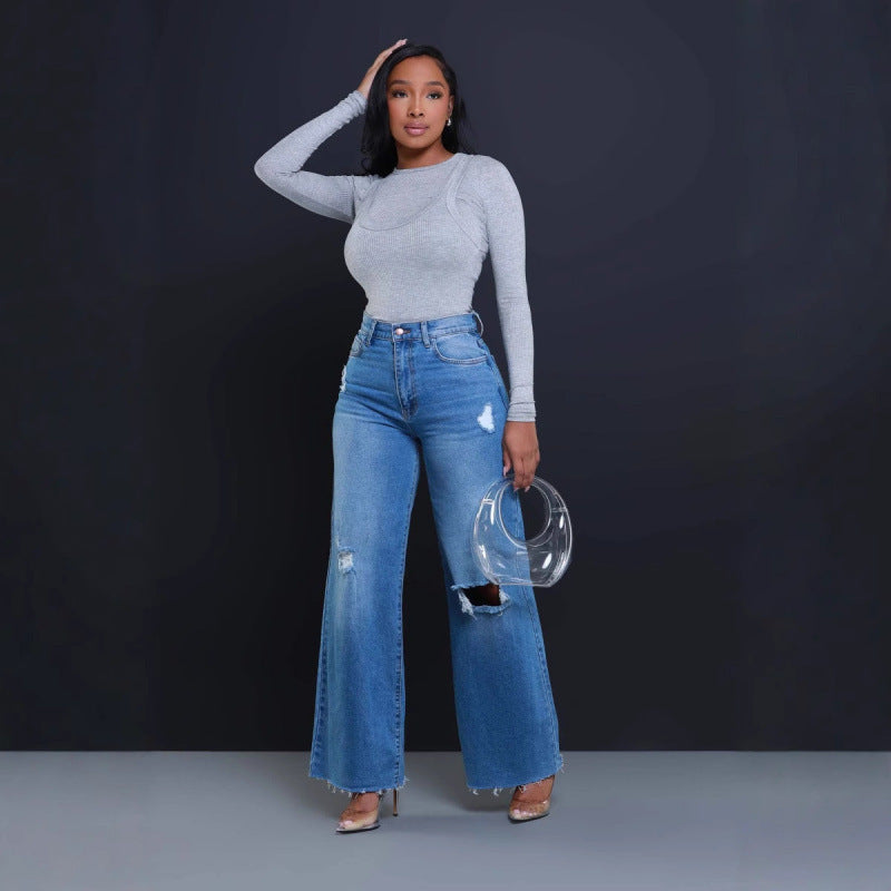 Jean Flare Femme Taille Haute | Effet Vintage & Coupe Tendance 90s