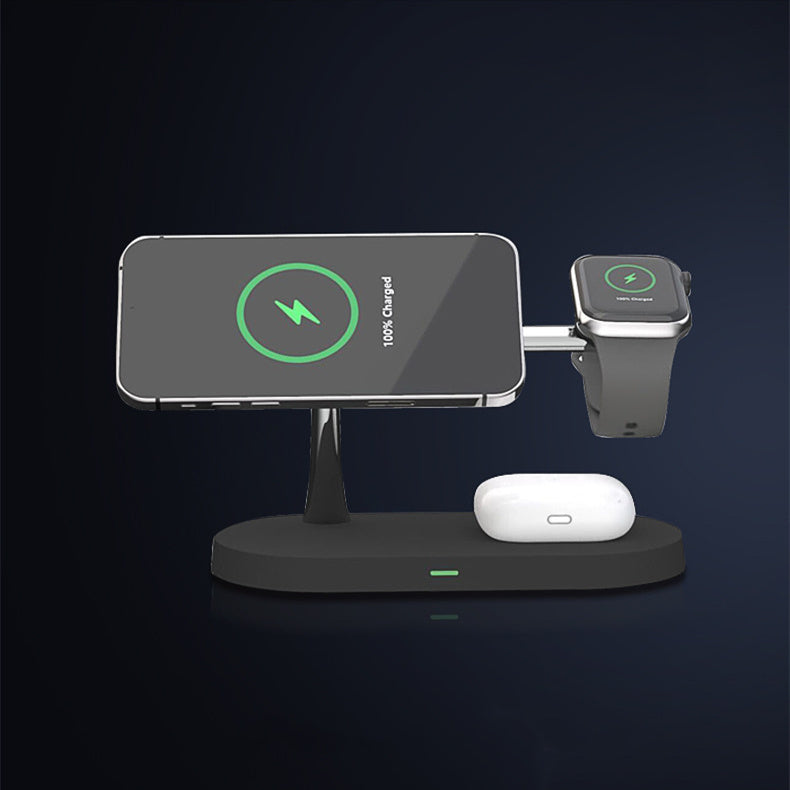 ⚡ Chargeur Sans Fil Magnétique 5 en 1 – iPhone | Apple Watch | AirPods | Lampe LED