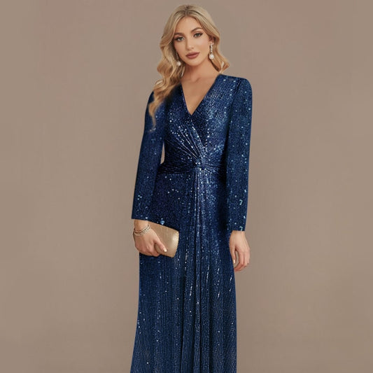 Robe de Soirée Longue à Sequins – Élégance & Glamour