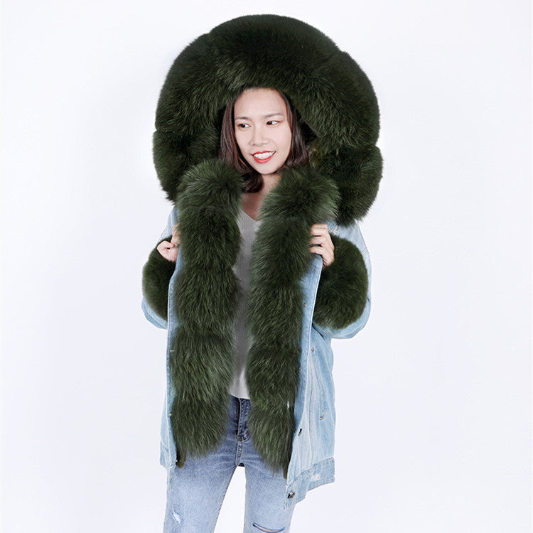 Veste en Denim & Fourrure – Luxe, Confort et Style