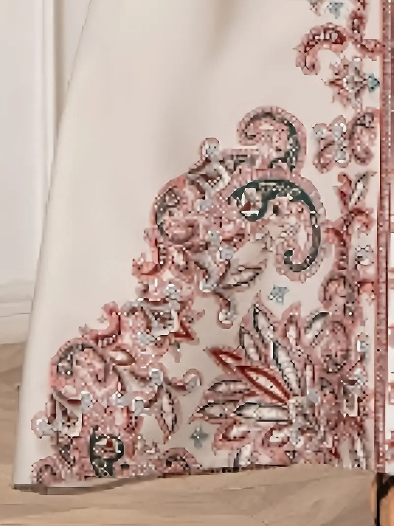 Abaya Brodée Blanche – Élégance & Raffinement