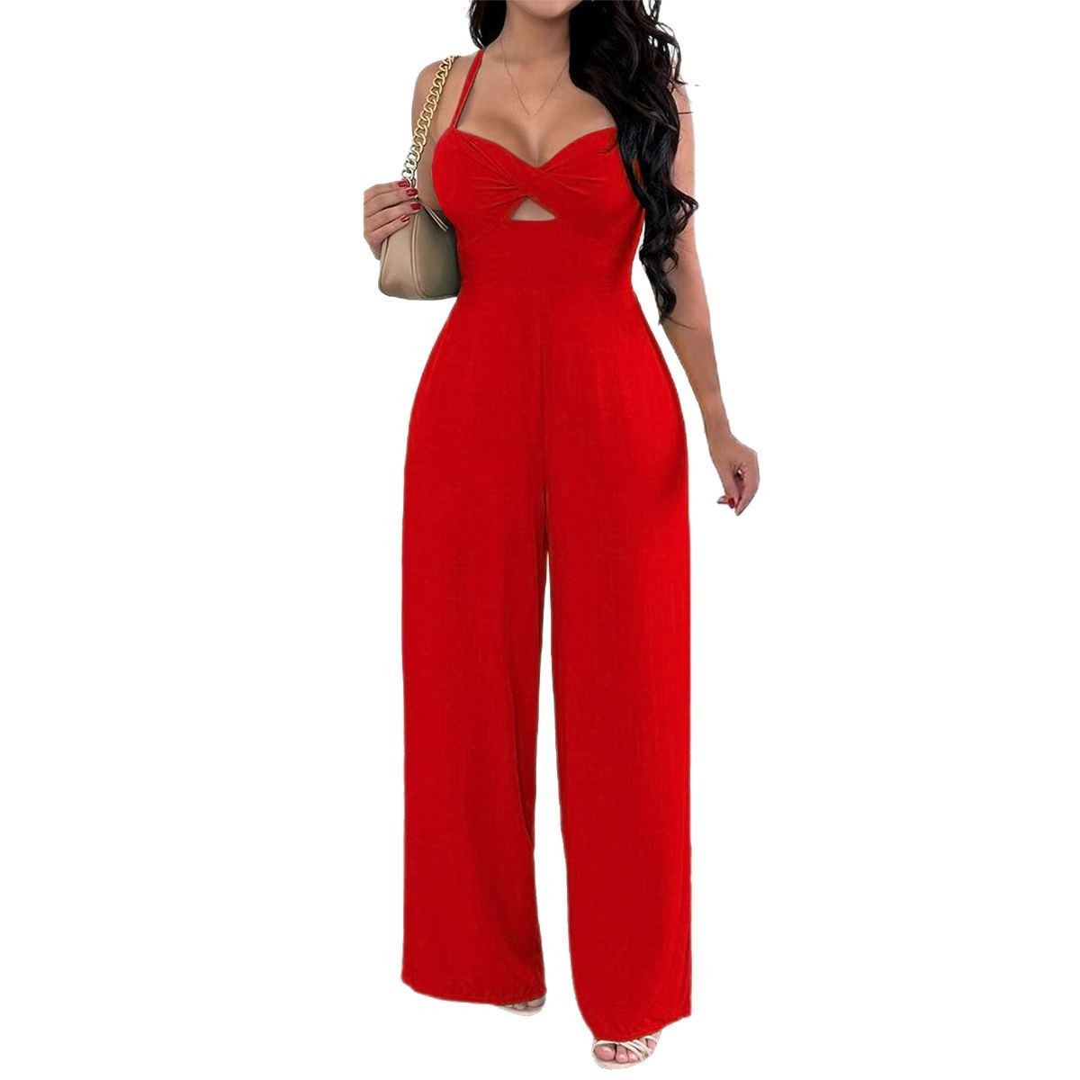 Combinaison Bustier Large Rouge – Look Sexy Vacances | Tailles S à XXL